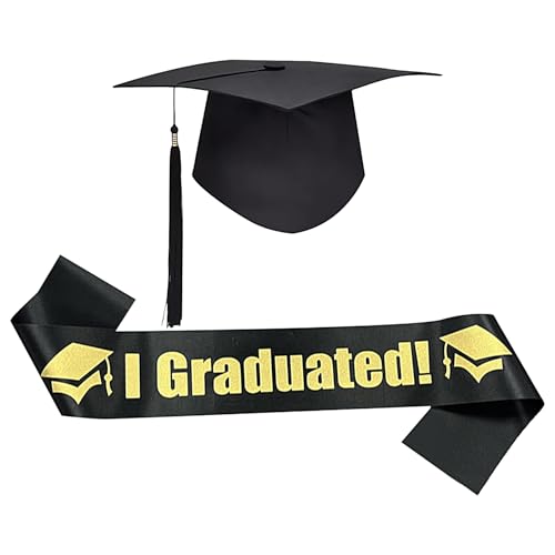 Generisch Abschlusshut für die High School, Unisex Erwachsener Abschlusshut - College -Abschlusshut und Abschlussschärfe - Black Bachelor Celebration Supplies für die High School, College von Generisch
