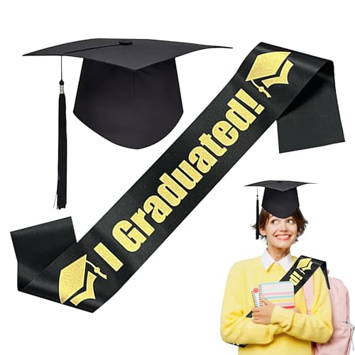 Generisch Abschlusshut und Schultergurte, Abschlusshut für die High School | Abschlusskleid Hutjahr Charme | Black Bachelor Celebration Supplies für die High School, College Generisch Abschlusshut und Schultergurte, Abschlusshut für die High School | Abschlusskleid Hutjahr Charme | Black Bachelor Celebration Supplies für die High School, College von Generisch