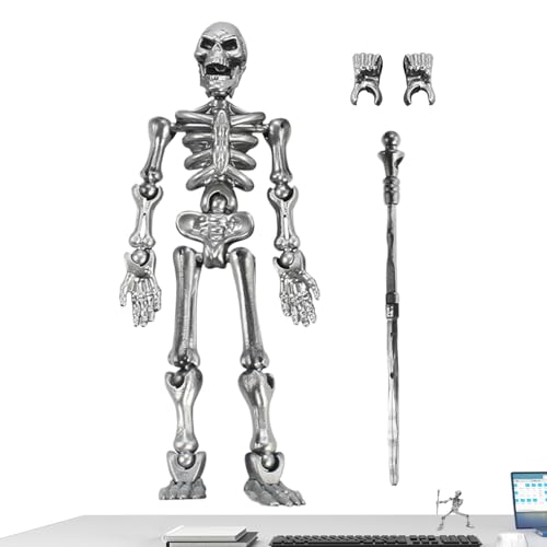 Generisch Actionfigur Skelett - Fähiges Skelettmodell | Dekorative Figurmodellhandwerk, Sammler -Horror -Skelette, Ganzkörperbaugruppe flexibel für Schreibtischbuchschule, Halloween Decor Basteln von Generisch