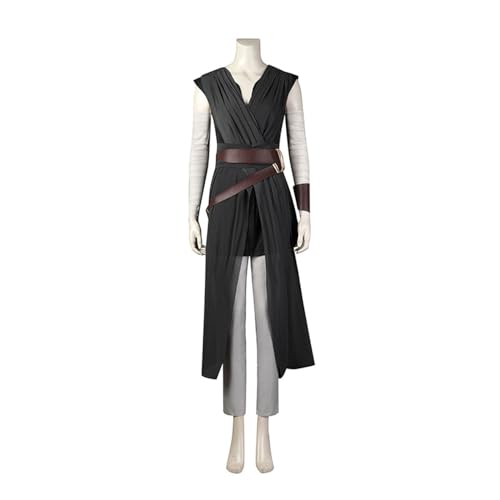 Generisch Adult Rey Cosplay Kostüm Halloween Party Battle Outfits Volles Set,Black-XL Generisch Adult Rey Cosplay Kostüm Halloween Party Battle Outfits Volles Set,Black-XL von Generisch