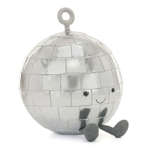 Generisch Amuseables Disco Ball Kuscheltier 30 cm, glänzendes Stofftier im Party-Design mit Gesicht und Füßen, originelles Plüschtier für Kinder und Erwachsene von Generisch