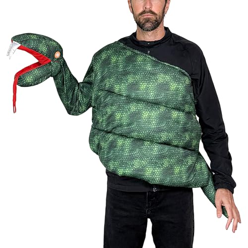 Generisch Anaconda Kostüm - Humorvolles Schlangen Rollenspiel Verkleidung | Tierkostüm Mit Interaktiver Hand Auch Als Weihnachtskostüm Für Männer von Generisch