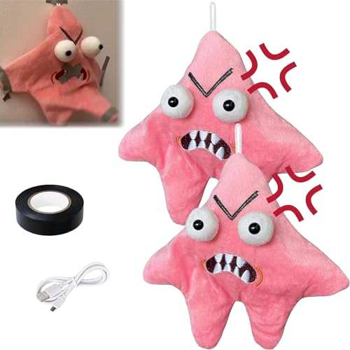 Generisch Angry Starfish Toy, Grumpy Starfish Toy, Angry Star Toy, Angry Star Plush Moving, Angry Star Face Plush, Shooting Star Plush Toy (Dancing+Lighting+Singing,2pcs) von Generisch