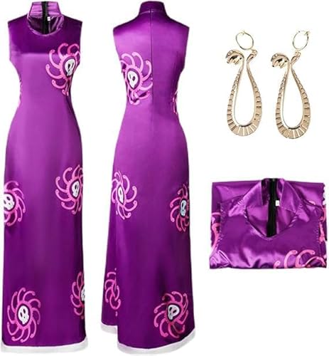 Generisch Anime Cosplay Kostüm Damen Kimono Cape Set Nico Robin Outfit Kleid Frauen Cosplay Badeanzug Halloween Anzug Halter Rave Bademode (Boa Hancock, L) von Generisch