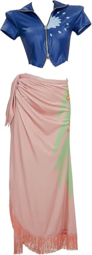 Generisch Anime Cosplay Kostüm Damen Kimono Cape Set Nico Robin Outfit Kleid Frauen Cosplay Badeanzug Halloween Anzug Halter Rave Bademode (Nico Robin, M) von Generisch