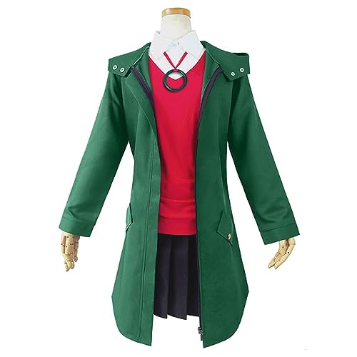 Generisch Anime Frauen Chise Hatori Cosplay Kostüm Jacke Hemd Weste Kleid Halloween Uniform Set,XXL-Green von Generisch