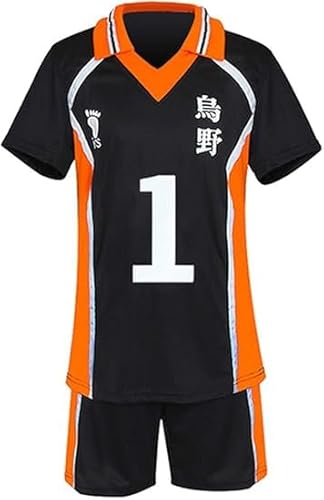 Generisch Anime Kostüm Jersey Karasuno High School Volleyball Uniform Cosplay Shirt Shorts Volleyball Jersey Halloween Jungen und Mädchen Kostüm (Daichi Sawamura, M) von Generisch