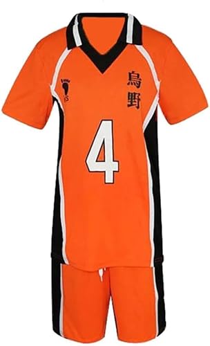 Generisch Anime Kostüm Jersey Karasuno High School Volleyball Uniform Cosplay Shirt Shorts Volleyball Jersey Halloween Jungen und Mädchen Kostüm (Yu Nishinoya, M) von Generisch