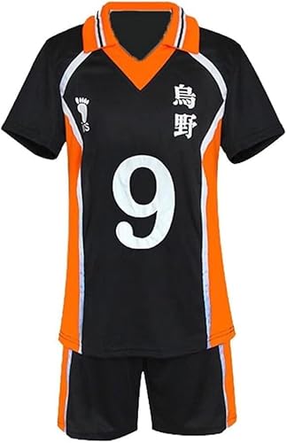 Generisch Anime Kostüm Jersey Karasuno High School Volleyball Uniform Cosplay Shirt Shorts Volleyball Jersey Halloween Jungen und Mädchen Kostüm (kageyama tobio, XXL) von Generisch
