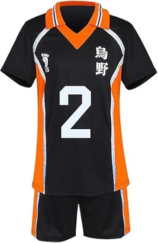 Generisch Anime Kostüm Jersey Karasuno High School Volleyball Uniform Cosplay Shirt Shorts Volleyball Jersey Halloween Jungen und Mädchen Kostüm (sugawara koushi, S) von Generisch