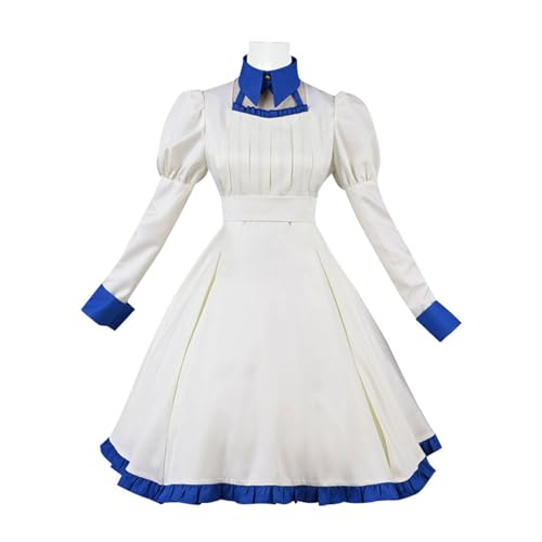 Generisch Anime Kotoko Iwanaga Cosplay Kostüm Weißes Kleid Mit Hut Halloween Party,Set-S von Generisch