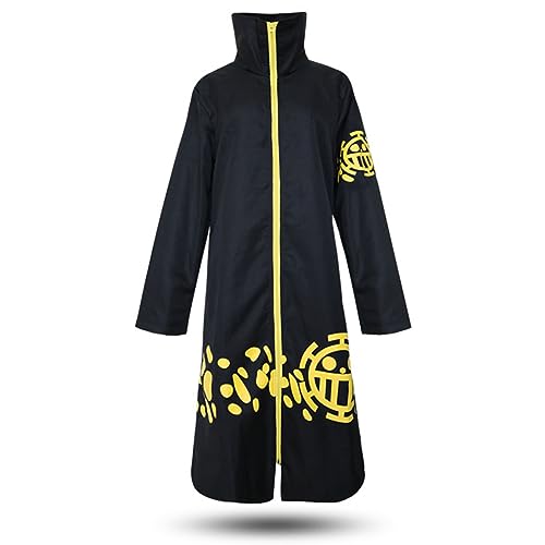 Generisch Anime Trafalgar Law Mantel Mantel Uniform Cosplay Kostüm,S-Black von Generisch
