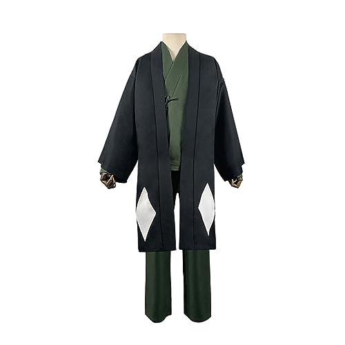 Generisch Anime Urahara Kisuke Cosplay Kostüm Männer Kimono Uniform Mit Hut Halloween Outfit Set,XL-Green von Generisch