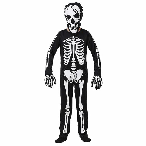 Generisch Anzug Für Kinder Jungen Junge Glow In The Dark Scary Onesie Halloween Party Cosplay Kostüm Baby Strampler Neugeborene Set (A, 5-6 Years) von Generisch