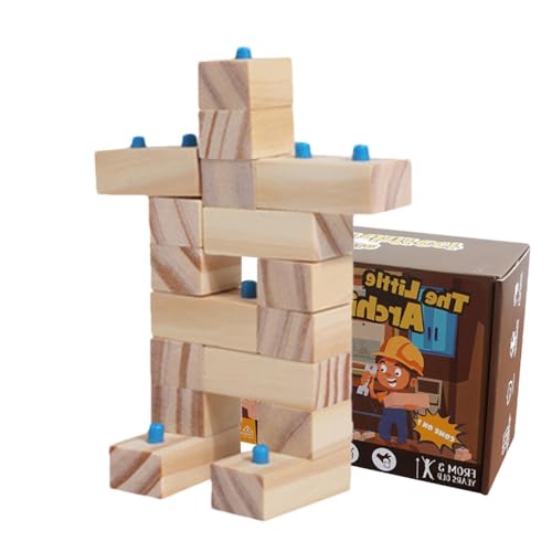 Generisch Architekten Bausteine, Holzbausteine ​​für Kinder - Stapelspiel -Konstruktion Spielzeug Set | Building Block Toy, Vorschullernaktivitäten, Feinmotorikspiele von Generisch