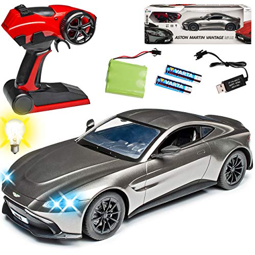 Generisch Aston Martin Vantage V8 Coupe Grau Ab 2017 2,4 GHz RC Funkauto mit Beleuchtung und Akkupack 1/24 Siva Modell Auto Generisch Aston Martin Vantage V8 Coupe Grau Ab 2017 2,4 GHz RC Funkauto mit Beleuchtung und Akkupack 1/24 Siva Modell Auto von Generisch