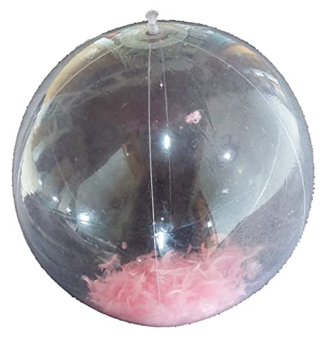 Aufblasbarer Wasserball mit pinker Federfüllung ~55 cm Segmentlänge Aufblasbarer Wasserball mit pinker Federfüllung ~55 cm Segmentlänge von Generisch