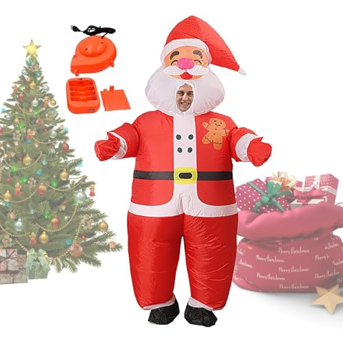 Generisch Aufblasbares Weihnachtsmann-Kostüm, aufblasbarer Weihnachtsanzug | Unisex-Weihnachtskostüm für Erwachsene | Weihnachts-Outfit, aufblasbare Weihnachts-Requisiten für Erwachsene von Generisch