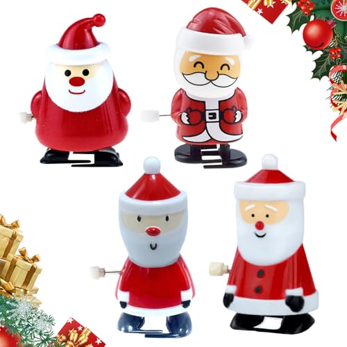 Generisch Aufziehspielzeug Weihnachten, 2025 Neu Figur Uhrwerk Spielzeug, Aufziehfigur Adventskalender Füllung Kinder Aufziehspielzeug Weihnacht Spielzeug Aufziehfigur für Geschenktütenfüller (4PC-E) von Generisch
