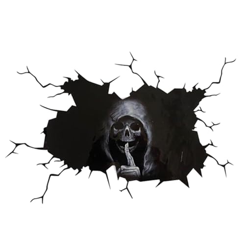 Generisch Auto-Aufkleber-Aufkleber |Halloween Totenkopf Aufkleber Crack Sticker - Auto-Heck-Emblem-Abzeichen-Aufkleber, Auto-Fenster-Wand-Festival-Dekoration, Auto-Aufkleber für Wand, Kofferraum, Tür von Generisch