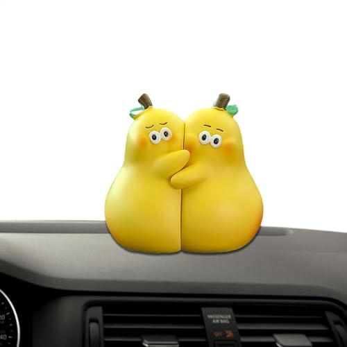 Generisch Auto Innenausstattung Puppe niedlich, niedliche Auto Dashboard Spielzeugfigur - Birnenförmige Cartoon -Harzpuppe 2X,Innen Dashboard -Zubehör für Autoskonsolen von Generisch