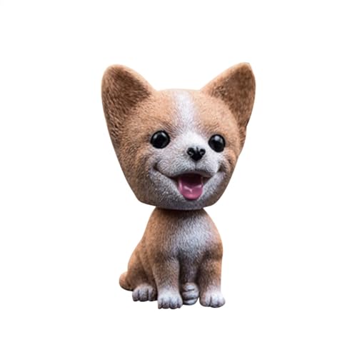 Generisch Auto Nickende Hundepuppe Nette Hundeverzierungen, Simulation Schütteln Kopf Hund Bobble-Head Innendekoration Wackelkopf Dashboard Dekoration von Generisch
