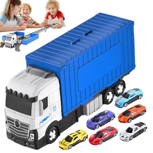 Generisch Autotransporter Spielzeug - Kleinkinder Laster Mit Rennstrecken | Interaktives Faltbares Sinnesförderndes Lernspielzeug Für Draußen Und Kinderzimmer von Generisch