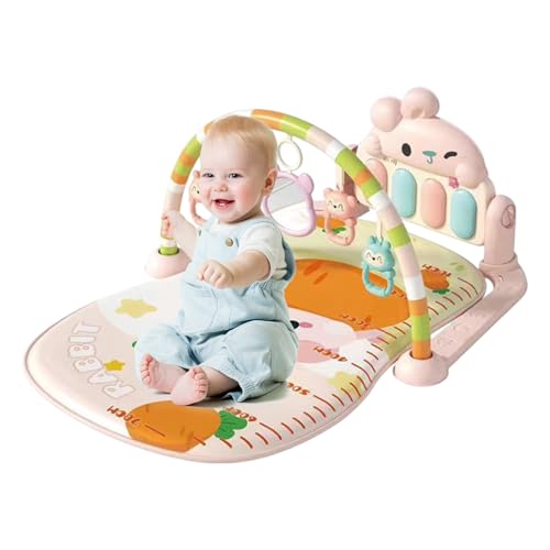 Generisch Baby Activity Gym-Bildungsspiel Mat mit sensorischem Hängsspielzeug, Musikmerkmalen und Lichtteppich | Weiche Kriechmatte für und Mädchen, ideal für Kindergarten, Reisen, Strandspiel von Generisch