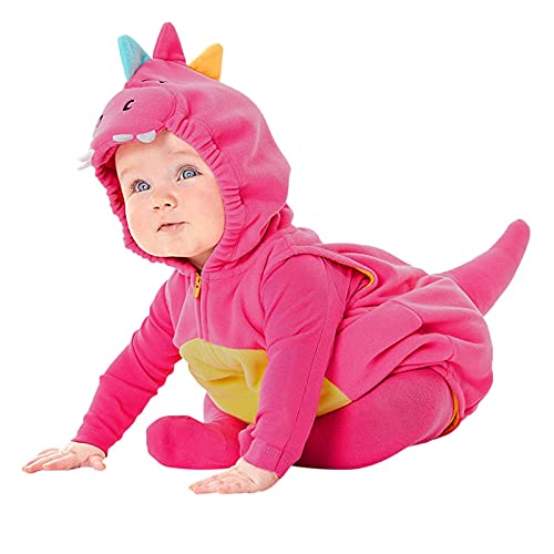 Generisch Baby Dinosaurier Drachen Kostüm Kleinkind Newborn Jungen Mädchen Ärmellos Body Cartoon Tier Babybody Reißverschluss Kapuze Fleece Kleidung Dinokostüm Faschingskostüme Karneval Kostüm von Generisch