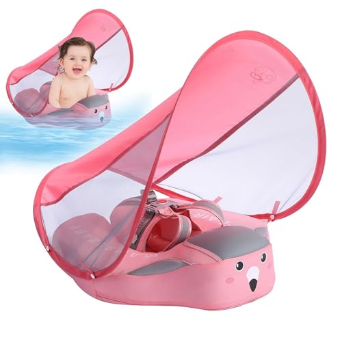 Generisch Baby Pool Float - Nicht -unflatierbares Schwimmflogen mit Baldachin UPF50+ Sonnenschutz | Wasserschwimmersitz für Babys 3 bis 24 Monate von Generisch