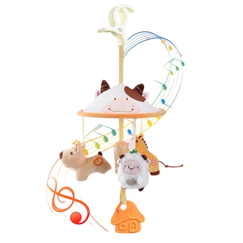 Generisch Baby Spielzeug Für Kinderwagen,Hängendes Spielzeug Mit Musikfunktion Für Autositze Kleinkinder | Bauernhof-Motiv In Schirmförmigem Design, Kinderwagen-Zubehör Für Unterwegs von Generisch