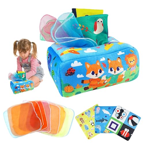 Generisch Baby Tissue Box Spielzeug | Sensorikspielzeug mit 8 bunten Seidentüchern | Frühes Lernspielzeug für Kleinkinder, pädagogisches Vorschulspielzeug für und Mädchen ab 6 Monaten Generisch Baby Tissue Box Spielzeug | Sensorikspielzeug mit 8 bunten Seidentüchern | Frühes Lernspielzeug für Kleinkinder, pädagogisches Vorschulspielzeug für und Mädchen ab 6 Monaten von Generisch