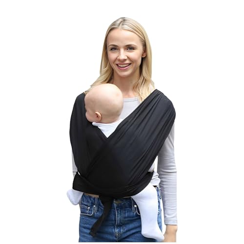 Generisch Baby Träger Dehnbar Atembar Bequem Babysling Mehrseitig Hands Free Tragestuhl Leichtgewicht Weich Naturbelassen Babytransport Kindertragehilfe 0-12 Monate von Generisch