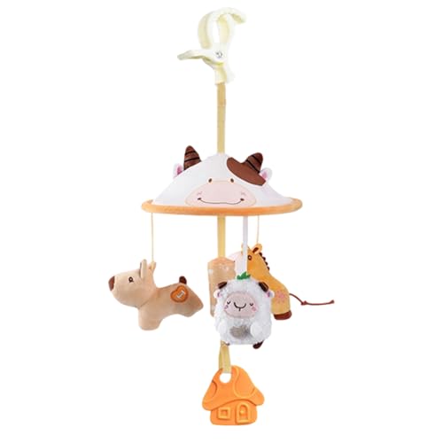 Generisch Babywagen Aktivitätsspielzeug - Hängende Kleinkind-Autositz Spielzeuge Mit Musik | Bauernhof-Design Schirmförmige Kinderwagen Befestigung Für Unterwegs Einkaufen Picknick von Generisch
