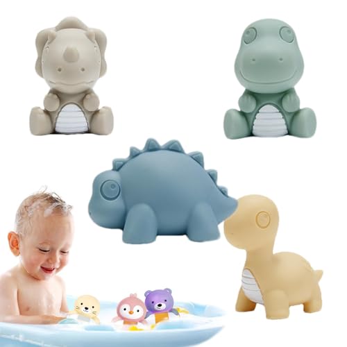 Generisch Badewannen-Schwimmspielzeug,Schwimmspielzeug für Kleinkinder - 4 Stück leuchtende Badewannen-Tierspielzeuge für Kleinkinder für die Dusche - Farbwechselndes, berührungsempfindliches von Generisch