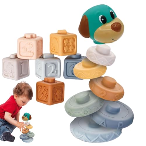 Generisch Balance Stacking Blockspiel, Stapel -Spielzeugsteine ​​ | Bunte tiergeformte Sortierblöcke | Brettspiel für Bildungslern, multifunktionales Tabletop-Gebäude für, Mädchen von Generisch