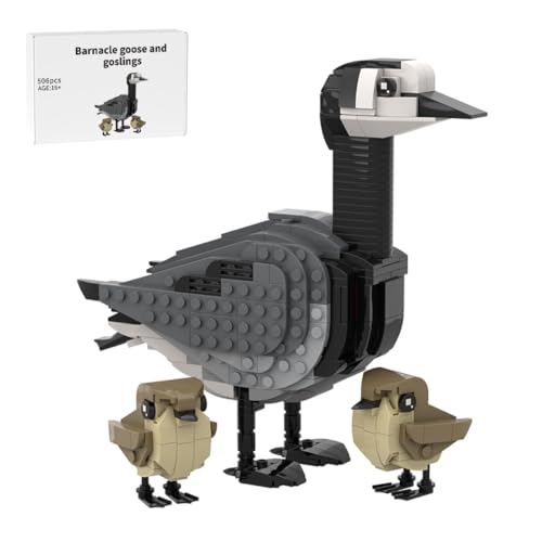 Generisch Barnacle Goose und Goslings Baukasten Set, Vogelnest Bausteine mit Zwei Babygänse kuscheln Sich an ihre Mutter, Gänse-Bausteine, lustige Geschenke für Erwachsene-506 Teile von Generisch