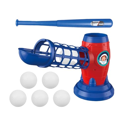 Generisch Baseball Pitching Machines, 2-In-1 Baseball Toy with Balls, Automatic Pitcher Sports Set, Ages 3-8, Ideal for Outdoor, Backyard, T Ball Practice, Birthday, Skill Training von Generisch