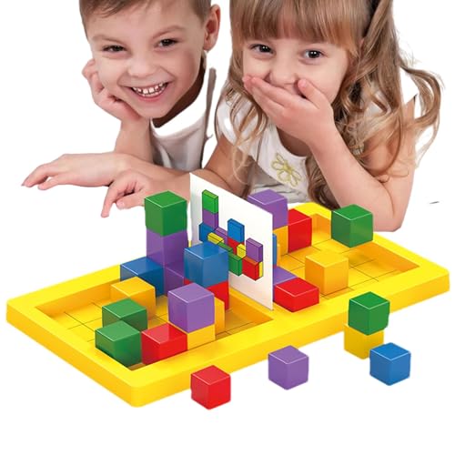 Generisch Bausteine-Spiel, Bausteine-Brettspielzeug - Wettbewerbsfähiges Brettspiel mit Bausteinen für Kinder - Formpassende Puzzle-Brettspiele für Kinder für Klassenzimmer, Kindergarten, Wohnzimmer von Generisch