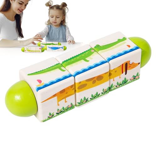 Generisch Bausteine ​​für, Bausteine ​​,Holzkonstruktionsblock rotierendes Puzzle -Spiel - Lustiges Vorschulklassenzimmer Bildungsspielzeug für Kindermädchen Kinder Kinder von Generisch
