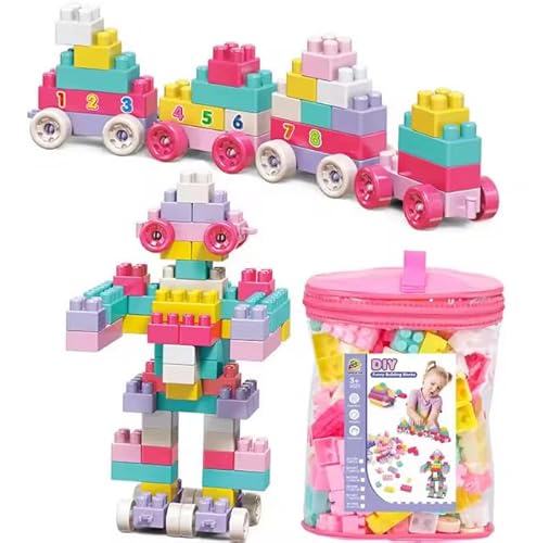 Generisch Bausteine für Kinder, 113 Teile, Pink Lagerbehälter, Alter 3+ von Generisch