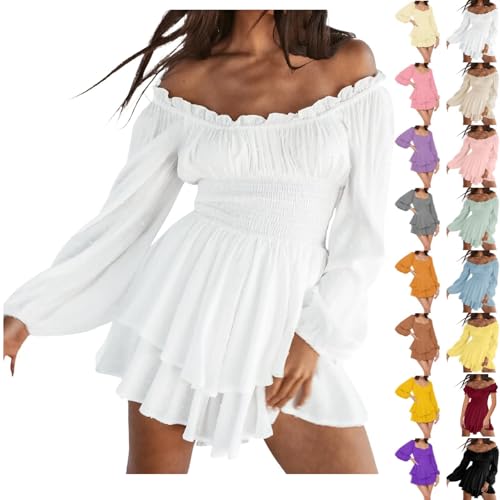 Generisch Beige Piratenkostüm Damen Sommerkleid, Swing Kleid Off Shoulder Slash Neck Skaterkleid Einfarbiges A-Linien-Kleid Trägerloses, Knielanges Strandkleid Party Karneval kostüm Piratin S M L XL Generisch Beige Piratenkostüm Damen Sommerkleid, Swing Kleid Off Shoulder Slash Neck Skaterkleid Einfarbiges A-Linien-Kleid Trägerloses, Knielanges Strandkleid Party Karneval kostüm Piratin S M L XL von Generisch