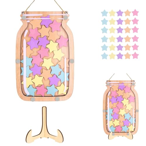 Generisch Belohnungsglas Und Belohnungssystem, 20 * 12cm Belohnungsanhänger Mit 30 Sternen, Lehrerzubehör Für Belohnungen Im Klassenzimmer von Generisch