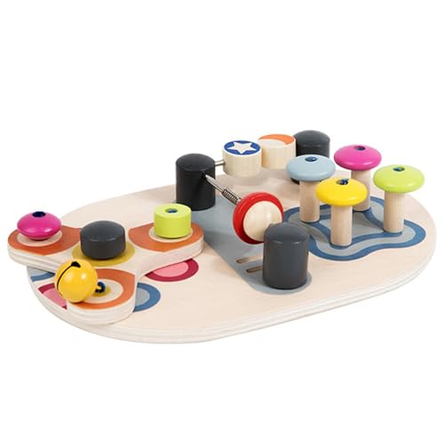 Generisch Beschäftigter Vorstand - Sensory Activity Board, Bildungsspielzeug für Bildungsreisen | Tragbares, geschäftiges Board für Kinder, Holzpädagogikspielzeug mit Schlösser und, entwickelt von Generisch