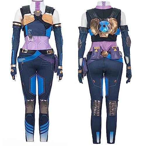 Generisch Betreten Sie die Welt des Spiels mit dem hyperrealistischen Neon Combat Uniform Skin Cosplay-Kostüm,XL,Blue von Generisch