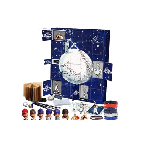 Generisch Bett Puppenbett Baseball Holiday Countdown Set 24 Tage Adventskalender Blind Home & Sammlerstücke für Fans Perfekt für Weihnachten & Puppenhaus Zubehör Garten (Blue, 26x18x3.5) von Generisch