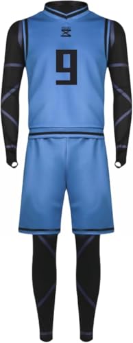 Generisch Blue Lock Erwachsene Cosplay Kostüm Sprot Anzug Uniform Outfit Fußball Jersey Isagi Yoichi Kostüm Basketball Sweatshirt Weste Shorts Anime (Rensuke Kunigami, M) von Generisch