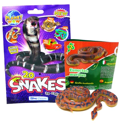 Generisch Blue Ocean Snakes Sammelfiguren 2024 - Planet Wow Farbwechsel Schlange - Auswahl (Figur 2. Große Anakonda) von Generisch