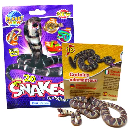 Generisch Blue Ocean Snakes Sammelfiguren 2024 - Planet Wow Farbwechsel Schlange - Figur 10. Diamant Klapperschlange von Generisch