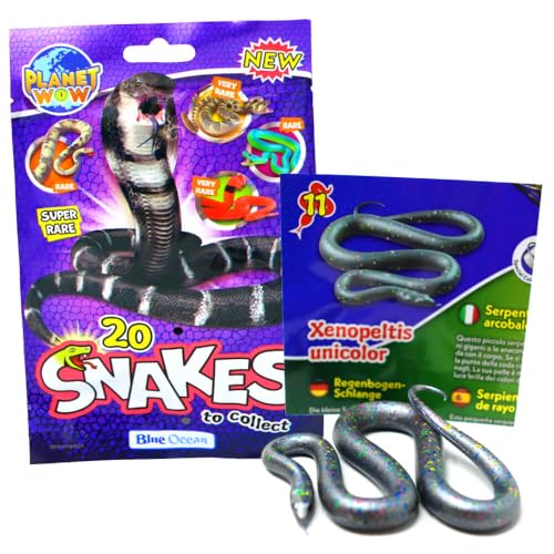 Generisch Blue Ocean Snakes Sammelfiguren 2024 - Planet Wow Farbwechsel Schlange - Figur 11. Regenbogen Schlange von Generisch